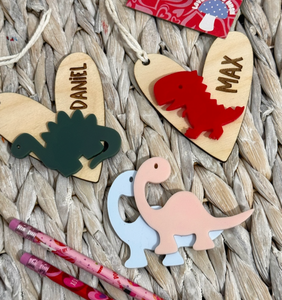 Dinosaur Heart Valentines Tag