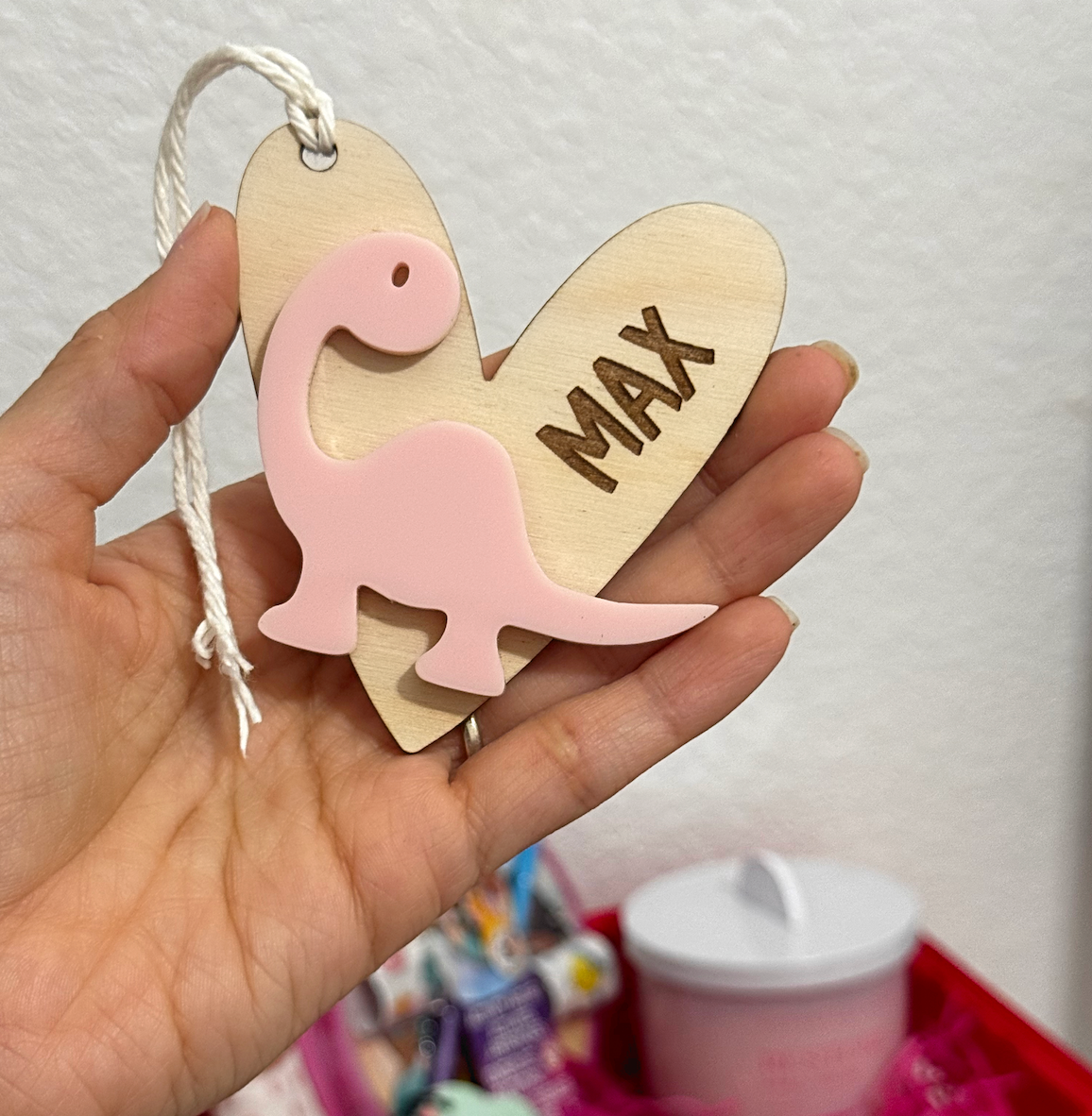 Dinosaur Heart Valentines Tag