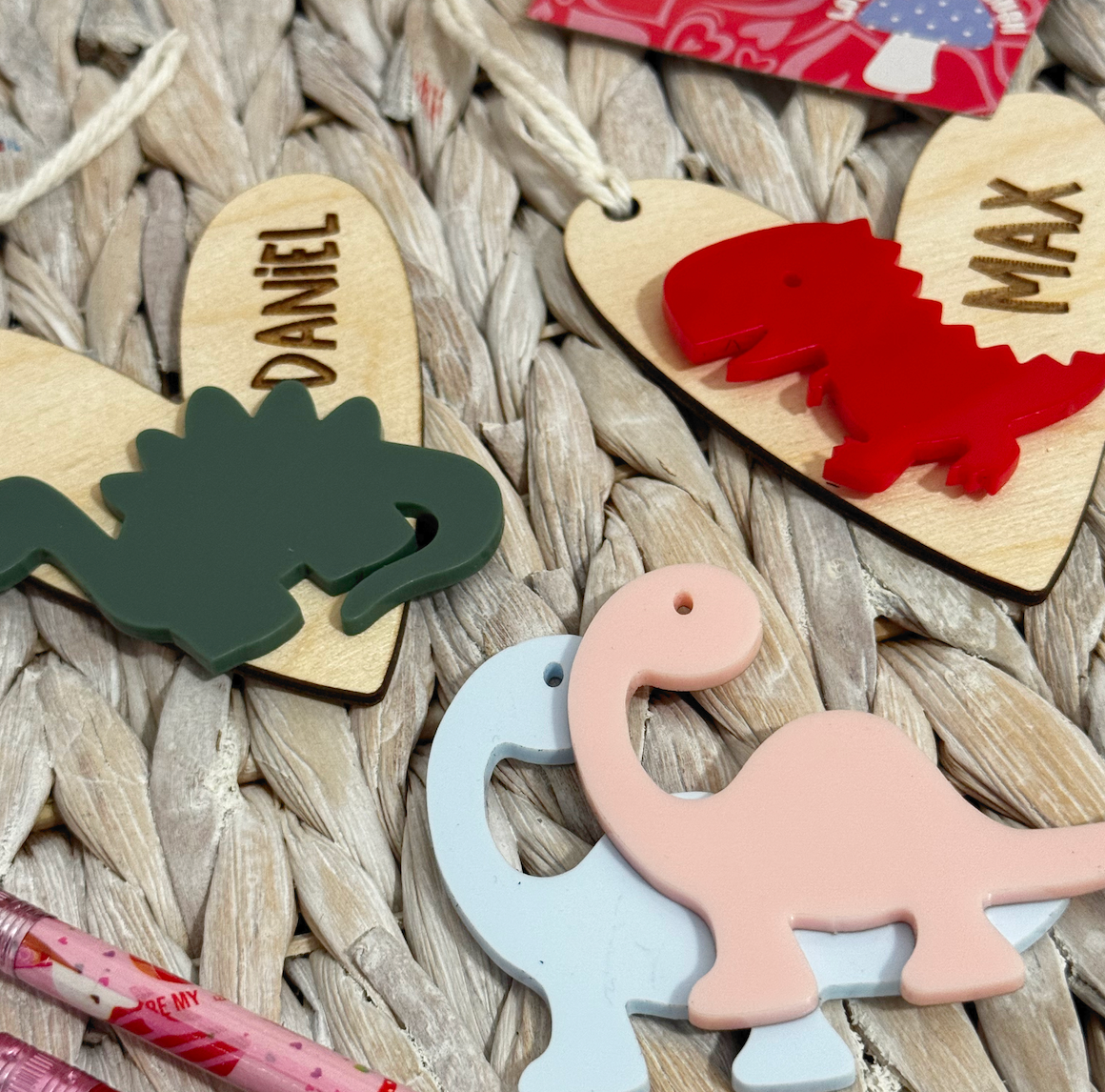 Dinosaur Heart Valentines Tag