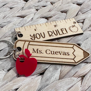 Teacher Ruler Keychain