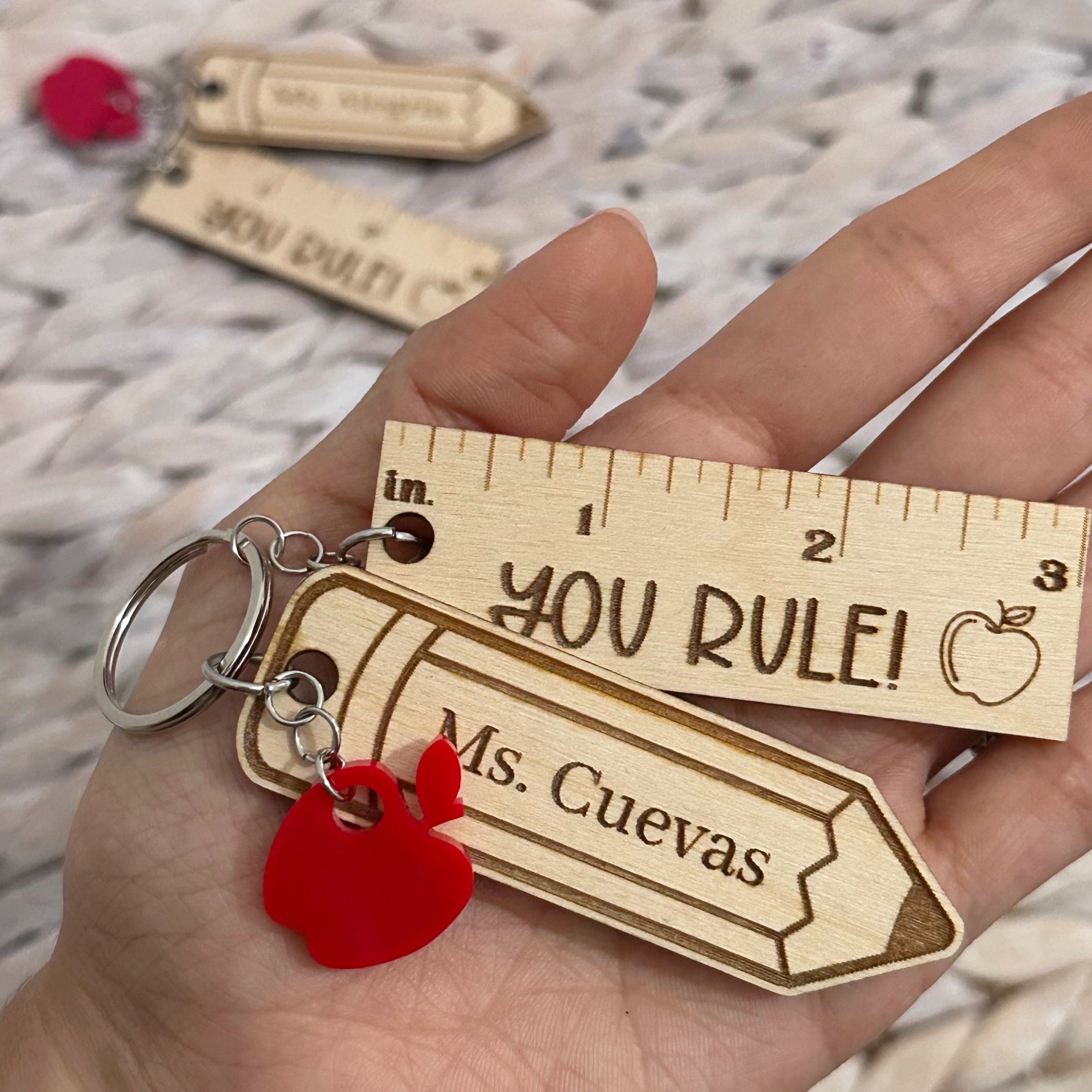 Teacher Ruler Keychain