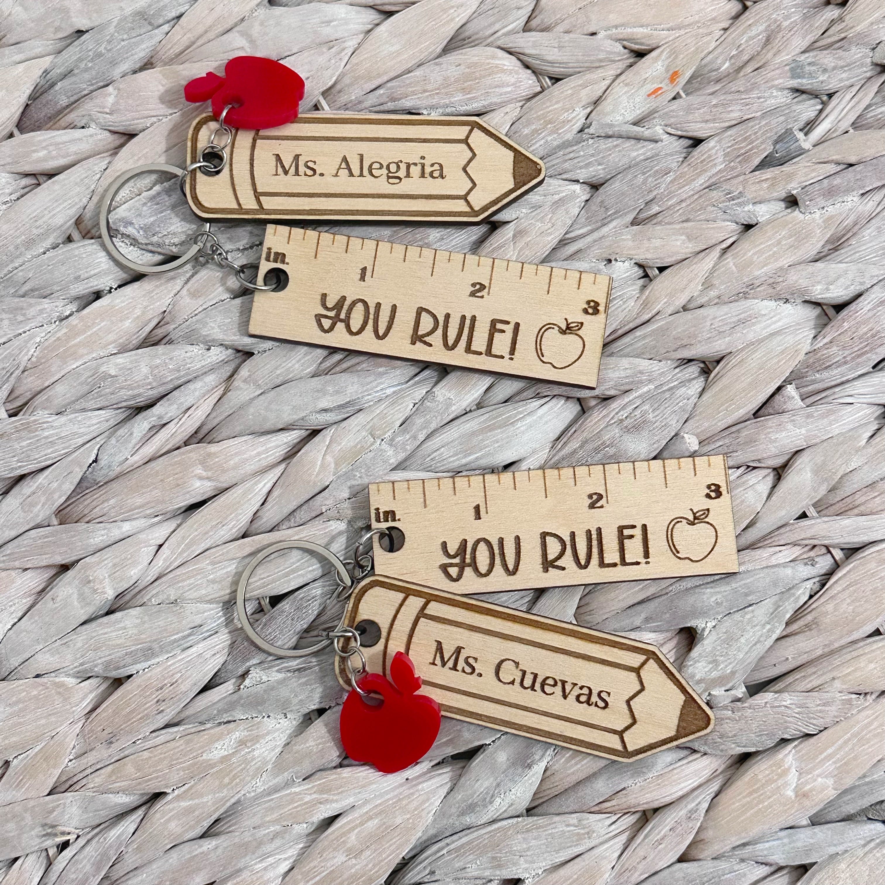 Teacher Ruler Keychain