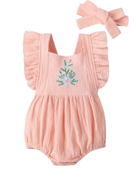 2 Piece Baby Girl Ruffle Bodysuit