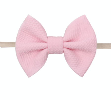 pink hair bow, nylon headband 