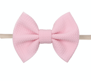 pink hair bow, nylon headband 