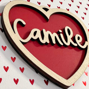 Heart Double Layer Name Tags