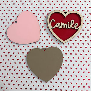 Heart Double Layer Name Tags