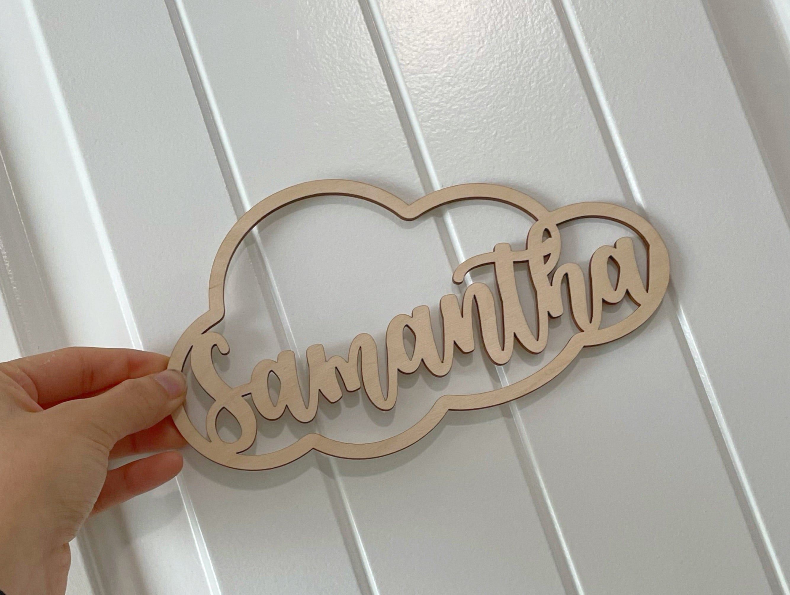 cloud custom personalized  nursery room door sign