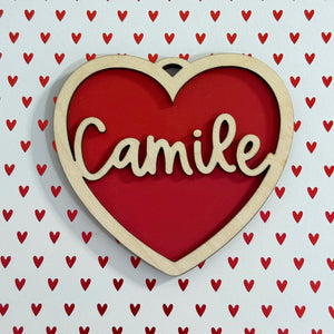 Heart Double Layer Name Tags